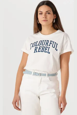 Colourful rebel Damen Tops & T-Shirts Cr Print Boxy Tee - - Größe XL