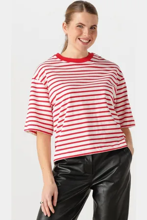 Catwalk Junkie Damen Tops & T-Shirts Striped Loose Fit Tshirt - - Größe 36
