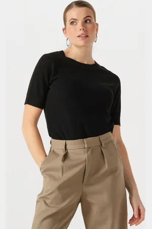 SELECTED Damen Tops & T-Shirts Slfelinna New Ss Knit Top - - Größe XL