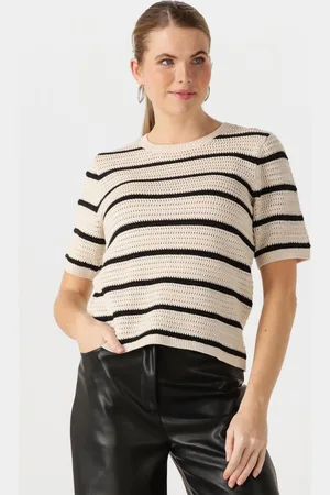 SELECTED Damen Tops & T-Shirts Slfvinna Ss Structure Knit O-neck - - Größe XL