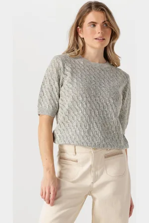 Mos Mosh Damen Tops & T-Shirts Mmkarin Marisol Ss Linen Knit - - Größe XL