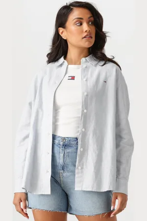 Tommy Hilfiger Damen Blusen Tjw Rlx Linen Shirt - - Größe XL