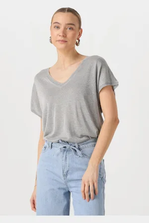 Minus Damen Tops & T-Shirts Carlina Batsleeve Knit Tee - - Größe XXL