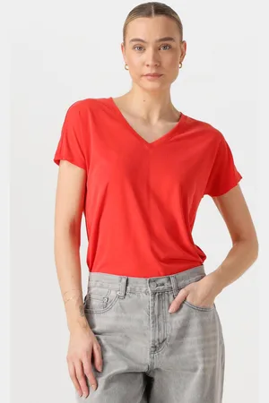 MSCH Damen Tops & T-Shirts Mschfenya Modal V Neck Tee - - Größe XS/S