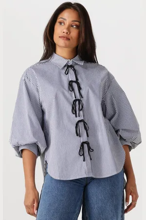 Jansen Amsterdam Damen Blusen Lois Blouse Csb 798 Bowstraps 3/4 Sleeve Wide Fit - - Größe 34
