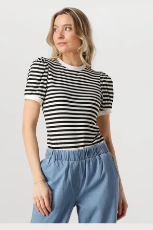 Minus Damen Tops & T-Shirts Johanna Striped Tee - - Größe XL