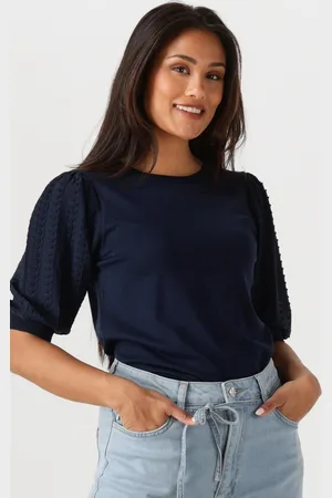 Jansen Amsterdam Damen Tops & T-Shirts Tanda Top K 136 Short Puffed Sleeve - - Größe XXL