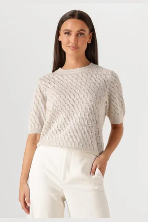 Mos Mosh Damen Tops & T-Shirts Mmkarin Marisol Ss Linen Knit - - Größe XL