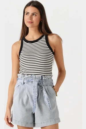 Catwalk Junkie Damen Tops & T-Shirts Striped Ribbed Singlet - - Größe 34