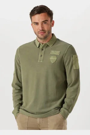 PME Legend™ Herren Polos & T-Shirts Long Sleeve Polo Structured Pique Garment Dyed - - Größe XL