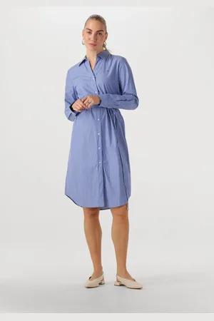 Tommy Hilfiger Damen Kleider Ess Poplin Regular Shirt Dress - - Größe 34