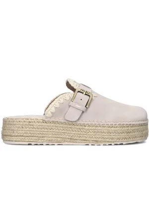 Mou Damen Slipper Jute Clog Plain Sue - - Größe 36