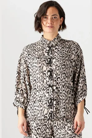 Jansen Amsterdam Damen Blusen Robine Blouse Wa 798 3/4 Sleeve Bowdetails - - Größe 34