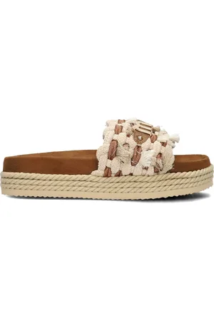 Mou Damen Pantoletten Monoband Rope Sandal Fringes - - Größe 36