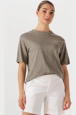 SELECTED Damen Tops & T-Shirts Slfvilja Linen Ss Tee - - Größe XL