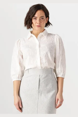 Jansen Amsterdam Damen Blusen Ouma Blouse Wfe 722 3/4 Puffed Sleeve - - Größe 34