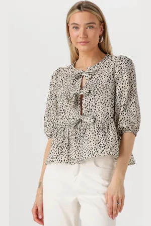 Colourful rebel Damen Tops & T-Shirts Lina Cheetah Bow Top - - Größe XL