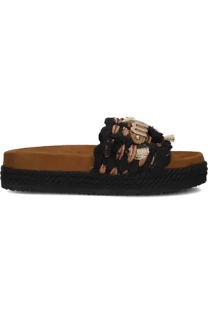Mou Damen Pantoletten Monoband Rope Sandal Fringes - - Größe 36