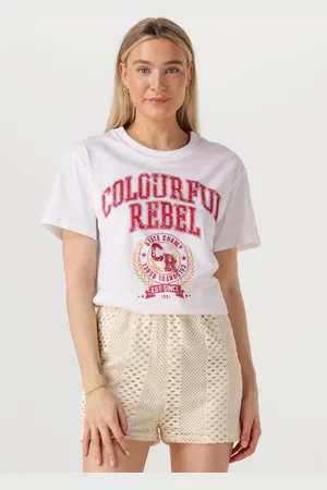Colourful rebel Damen Tops & T-Shirts Cr Varsity Loosefit Tee - - Größe XL