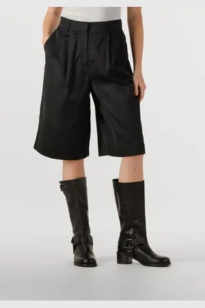 With Black Damen Hosen Wblselma Wide Linen Bermuda - - Größe XL