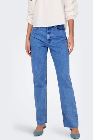 ONLY Onlriley Hohe Taille Gerade Geschnitten Jeans