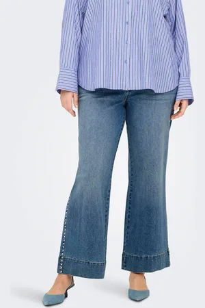 ONLY Carjuicy Hohe Taille Weiter Beinschnitt Jeans