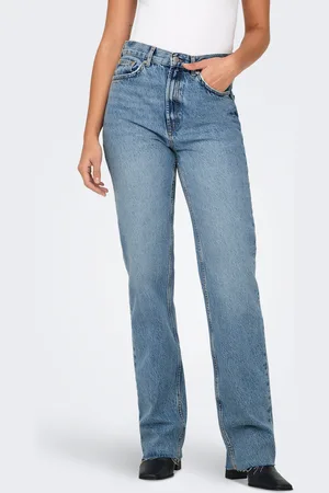 ONLY Onlriley Hohe Taille Gerade Geschnitten Jeans