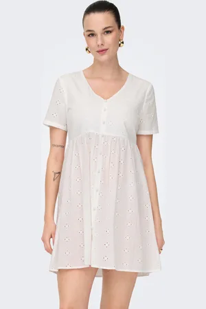 ONLY Normal Geschnitten V-ausschnitt Voluminöser Armschnitt Midikleid