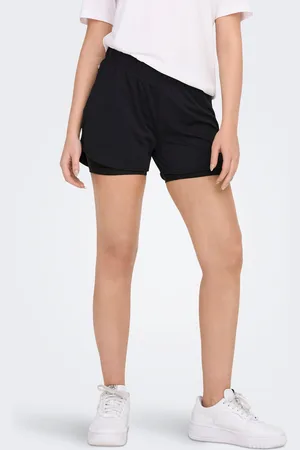 ONLY Onpmila-2 Mittlere Taille Locker Geschnitten Trainingsshorts