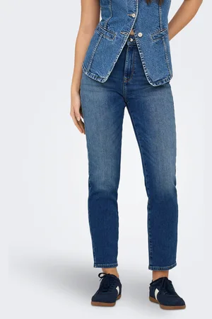 ONLY Onlemily Hohe Taille Gerade Geschnitten Jeans