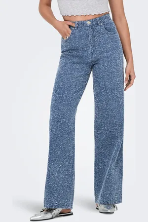 ONLY Onlamaya Hohe Taille Weiter Beinschnitt Jeans