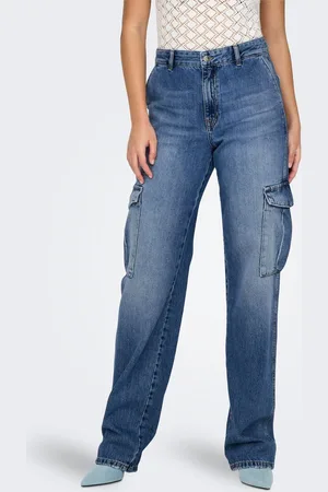 ONLY Onljune Hohe Taille Gerade Geschnitten Jeans