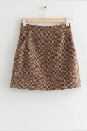 & OTHER STORIES Minirock Aus Tweed - Braun