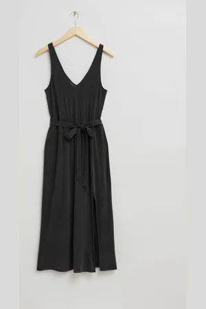 & OTHER STORIES Cupro-Midikleid Mit V-Ausschnitt