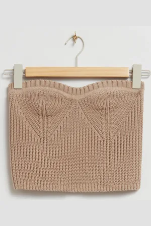 & OTHER STORIES Gestricktes Bandeau-Tubetop - Beige