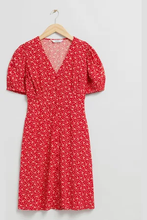 & OTHER STORIES Bedrucktes Minikleid Mit Knopfleiste - Rot