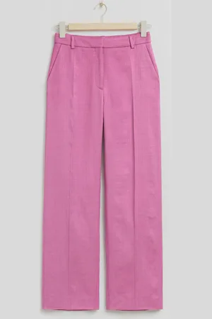& OTHER STORIES Gerade Hose Mit Mittlerem Bund Und Bügelfalten - Rosa