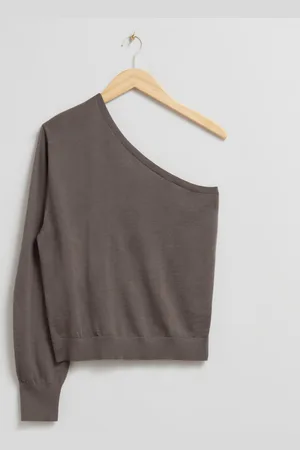 & OTHER STORIES One-Shoulder-Oberteil Aus Merinowolle - Braun