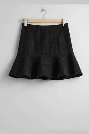 & OTHER STORIES Tweed-Minirock Mit Rüschen - Schwarz
