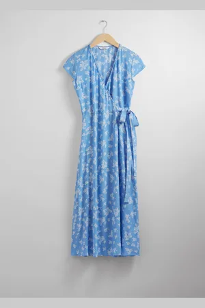 & OTHER STORIES Bedrucktes Midi-Wickelkleid - Blau