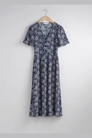 & OTHER STORIES Midikleid Mit Volantärmeln - Blau
