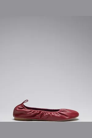 & OTHER STORIES Flache Ballerinas Aus Leder Mit Raffungen - Rot