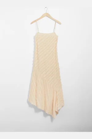 & OTHER STORIES Strukturiertes Midikleid Mit Schmalen Trägern - Weiß
