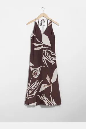 & OTHER STORIES Neckholder-Midikleid - Braun