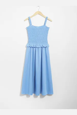 & OTHER STORIES Midikleid Mit Raffungen - Blau