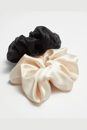 & OTHER STORIES Zweier-Set Satin-Scrunchies In Xl - Schwarz