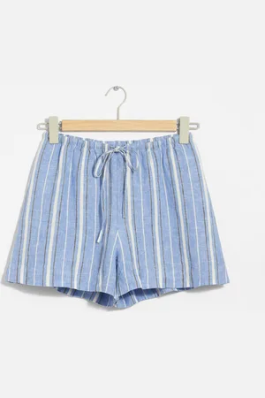 & OTHER STORIES Leinenshorts Mit Kordelzug - Blau|Weiß