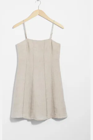 & OTHER STORIES Mini-Leinenkleid Mit Schmalen Trägern - Beige