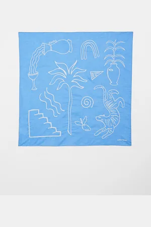 & OTHER STORIES Bestickter Schal Aus Baumwoll-Voile - Blau