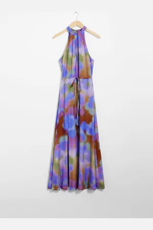 & OTHER STORIES Neckholder-Maxikleid Mit Print - Blau